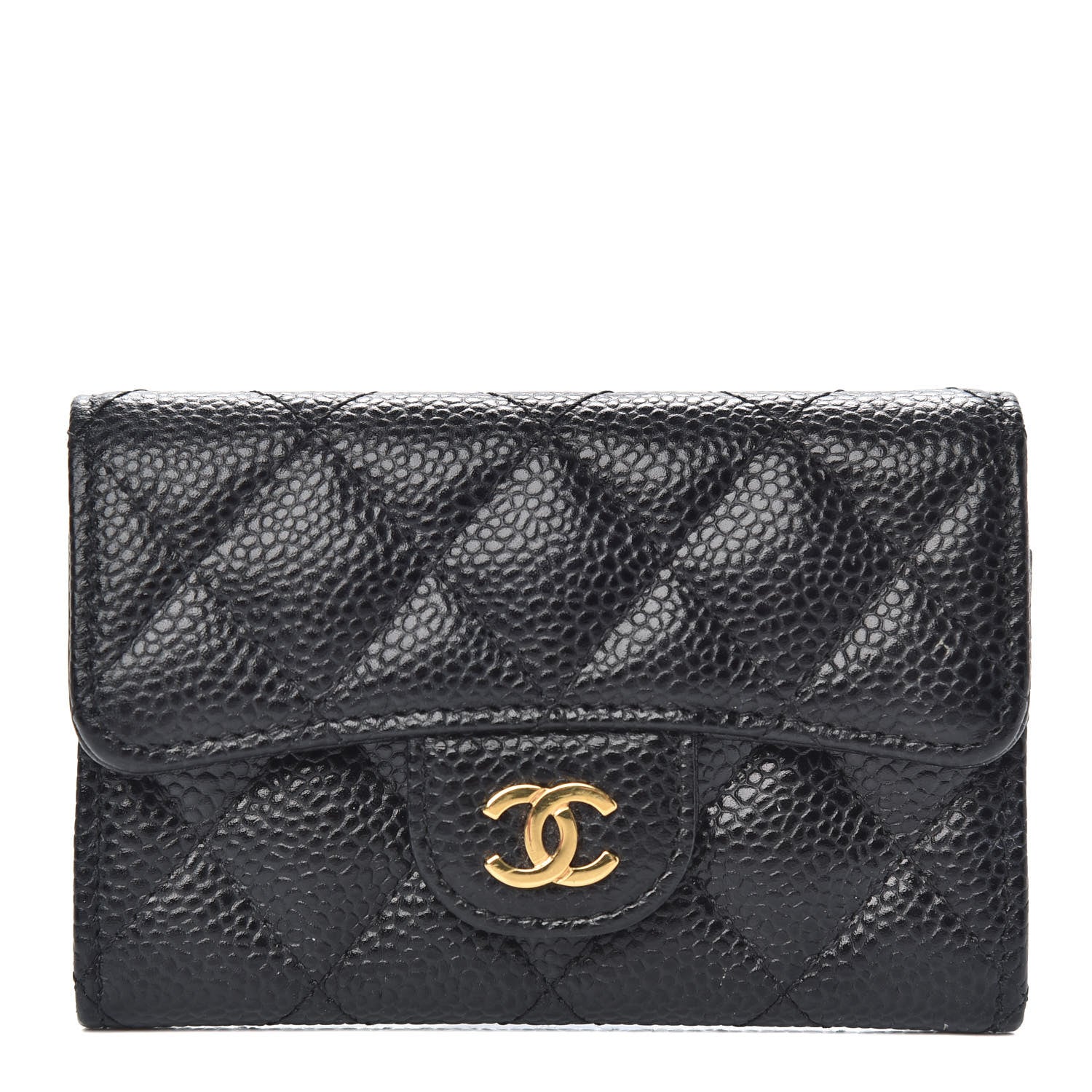 Chanel Caviar Quilted Flap Card Holder Black 1 of 8