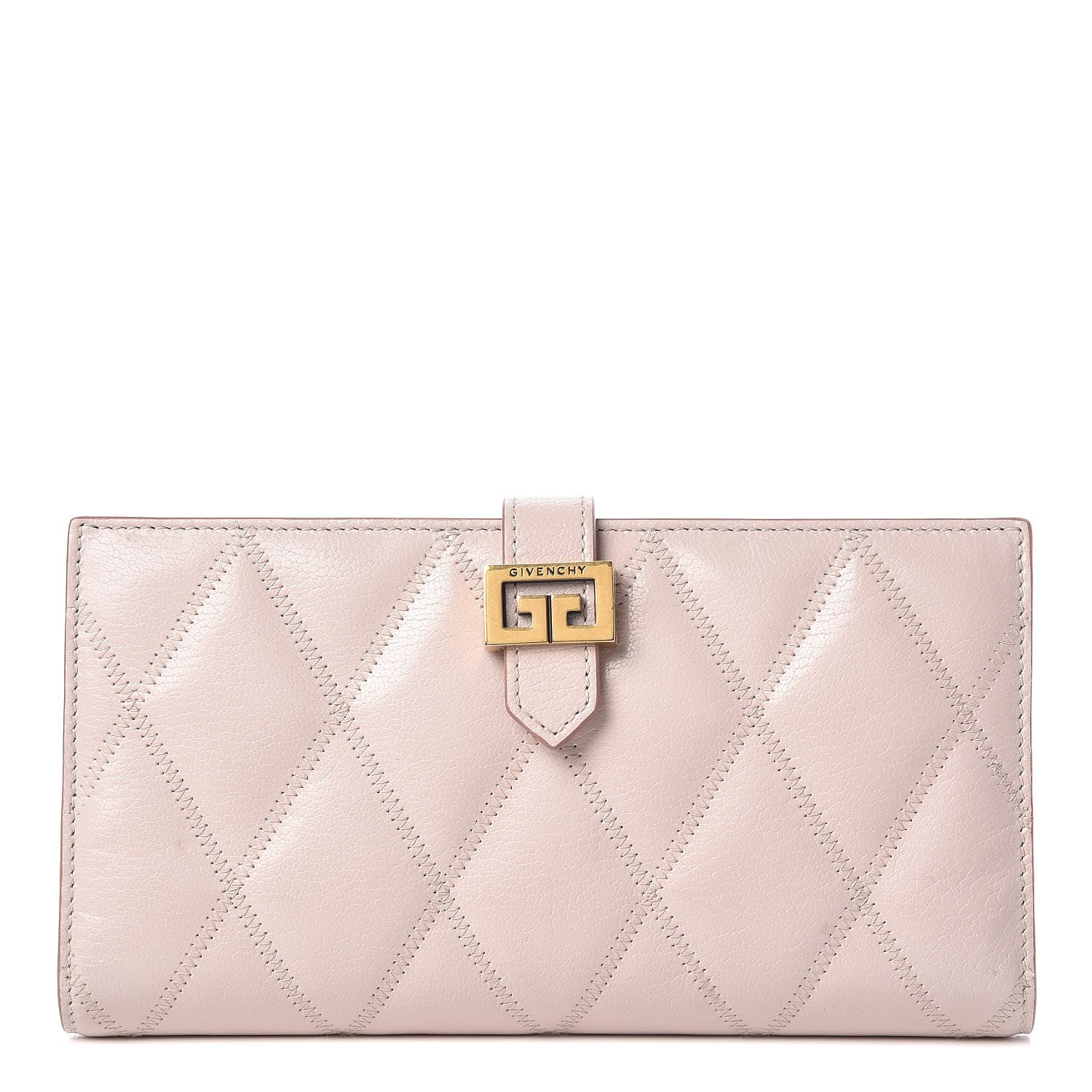 Givenchy Goatskin Quilted GV3 Long Wallet Pink 1 of 12