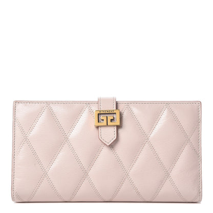 Givenchy Goatskin Quilted GV3 Long Wallet Pink 1 of 12
