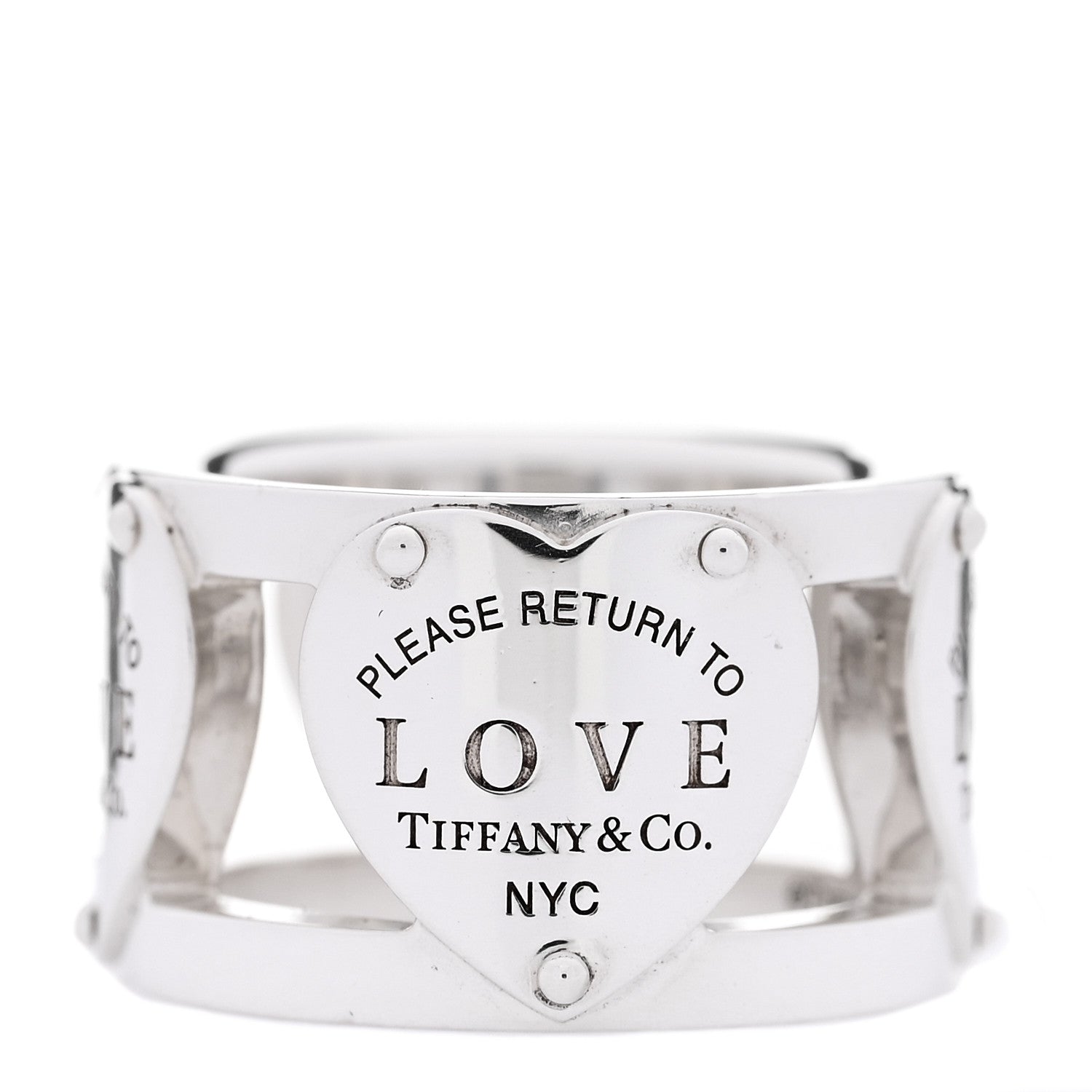 Tiffany Sterling Silver Return to Tiffany Heart Wide Band Ring 47 4 3 of 5