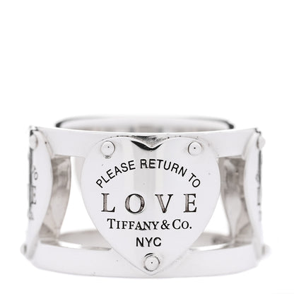 Tiffany Sterling Silver Return to Tiffany Heart Wide Band Ring 47 4 3 of 5