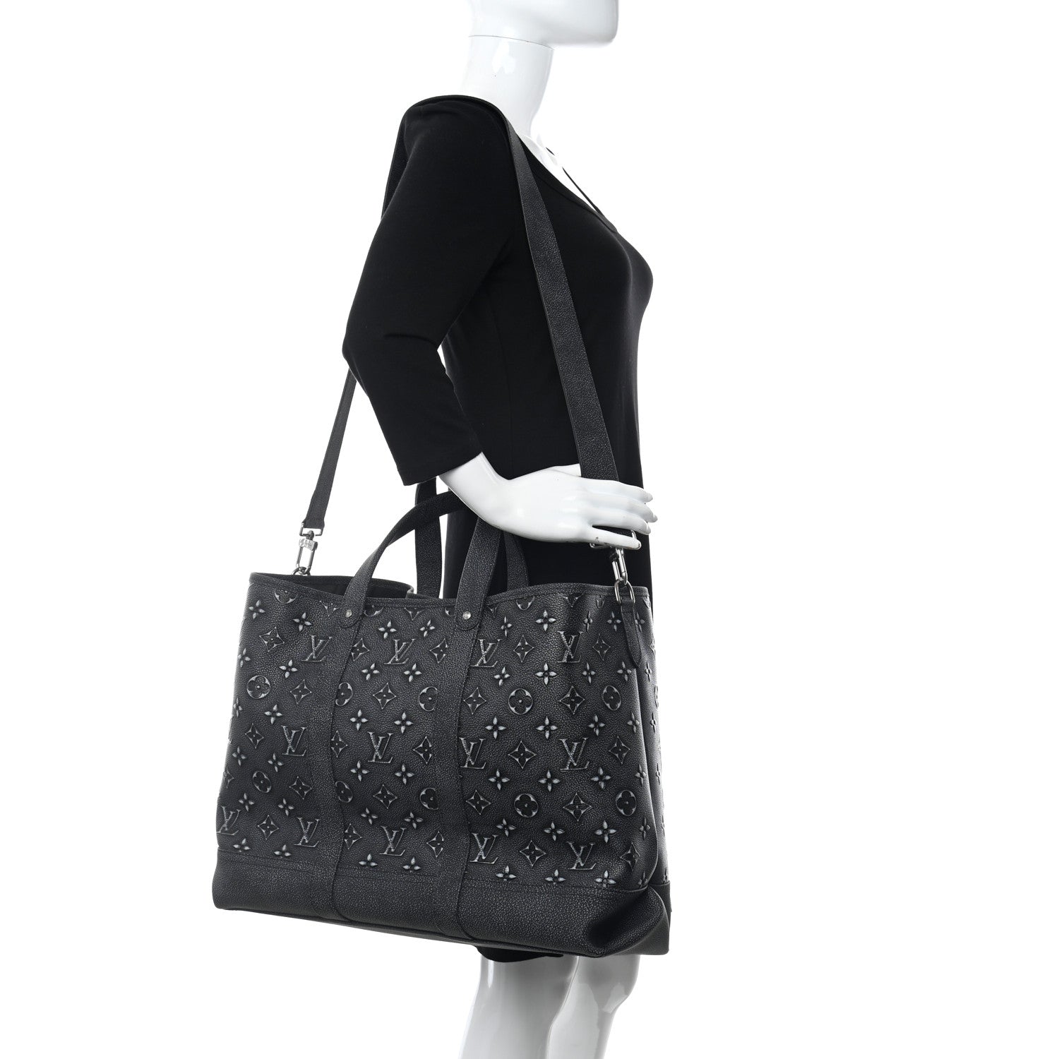 Louis Vuitton Calfskin Monogram Journey Tote Charcoal 2 of 10