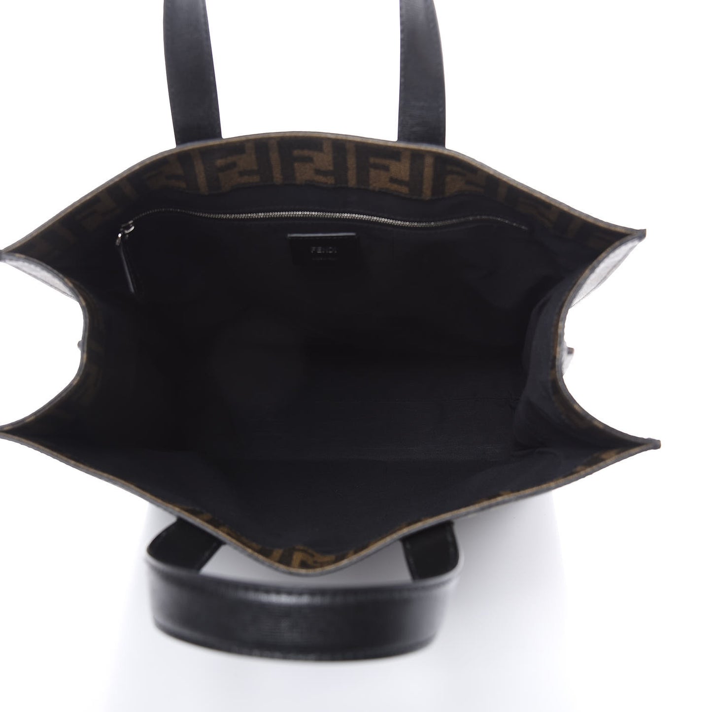 Zucca Spalmati Vitello Elite Shopping Tote Tobacco Black
