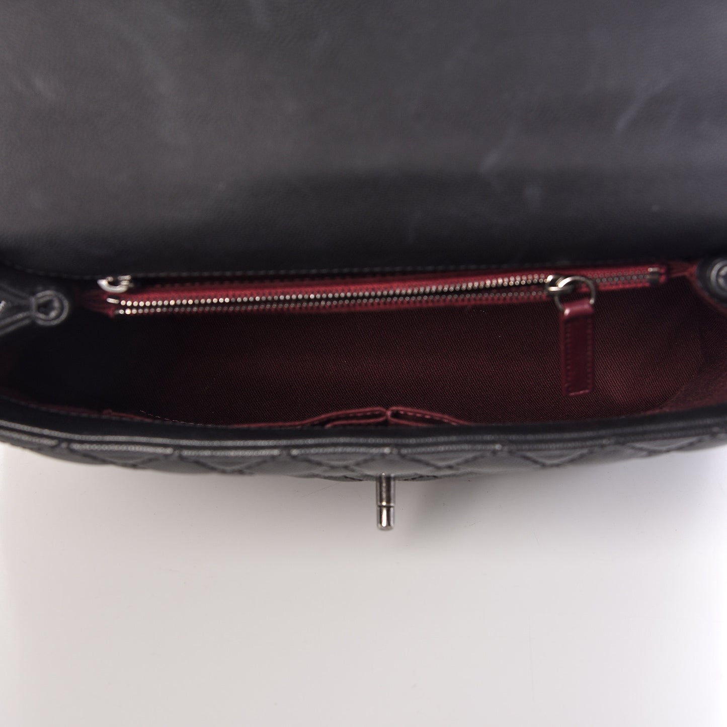 Caviar Quilted Medium Coco Handle Flap Black