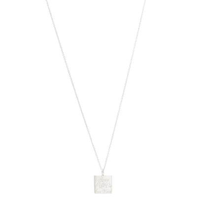 Tiffany Sterling Silver Love Notes Square Pendant Necklace 1 of 6