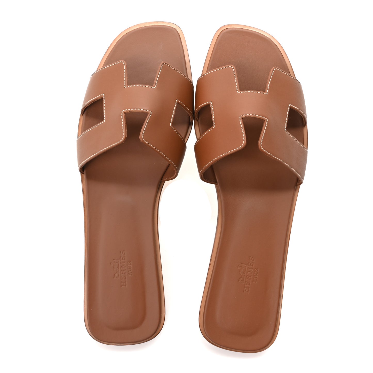 Box Calfskin Oran Sandals 41 Gold