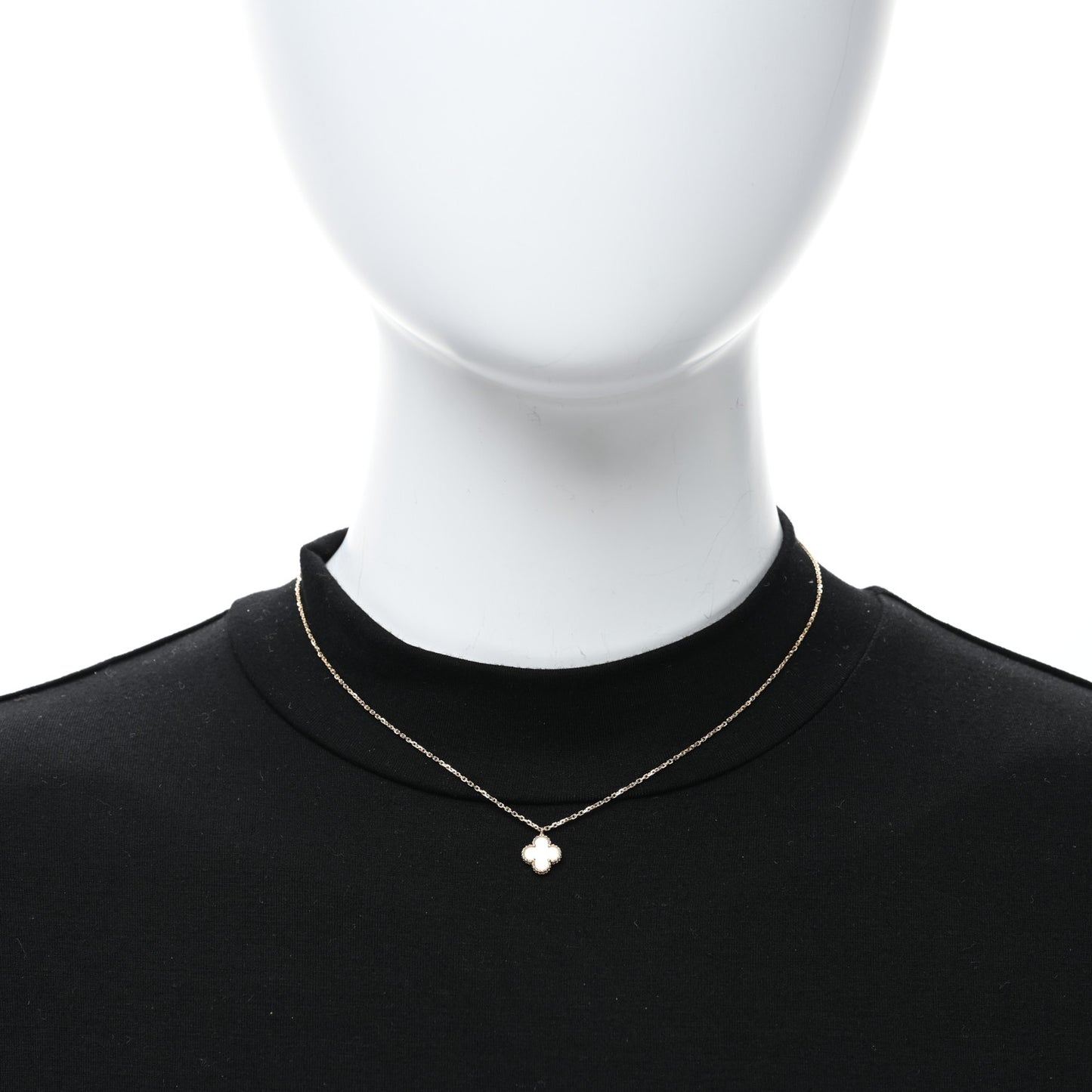 18K Yellow Gold Mother of Pearl Sweet Alhambra Pendant Necklace