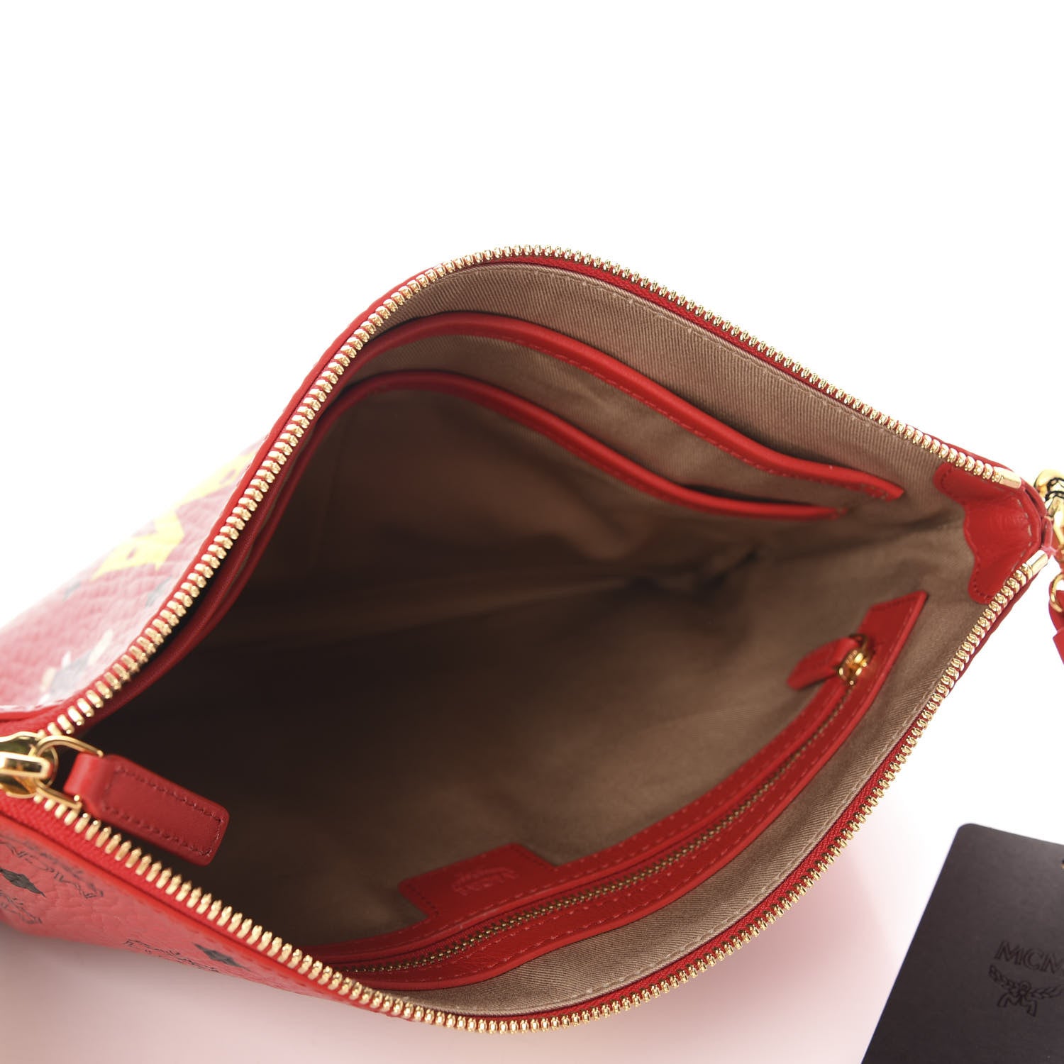 MCM Visetos Year Of The Mouse Wristlet Zip Pouch Viva Red 5 of 7