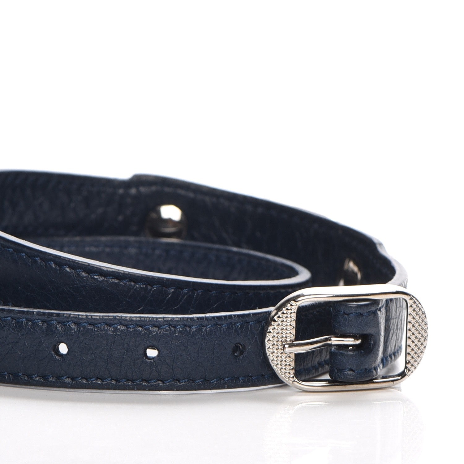 Balenciaga Agneau Arena Giant 12 Silver Hardware Triple Tour Bracelet S Bleu Obscur 4 of 16