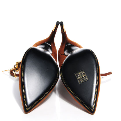 Tom Ford Suede Ankle-Lock Pumps Caramel 37.5 5 of 7