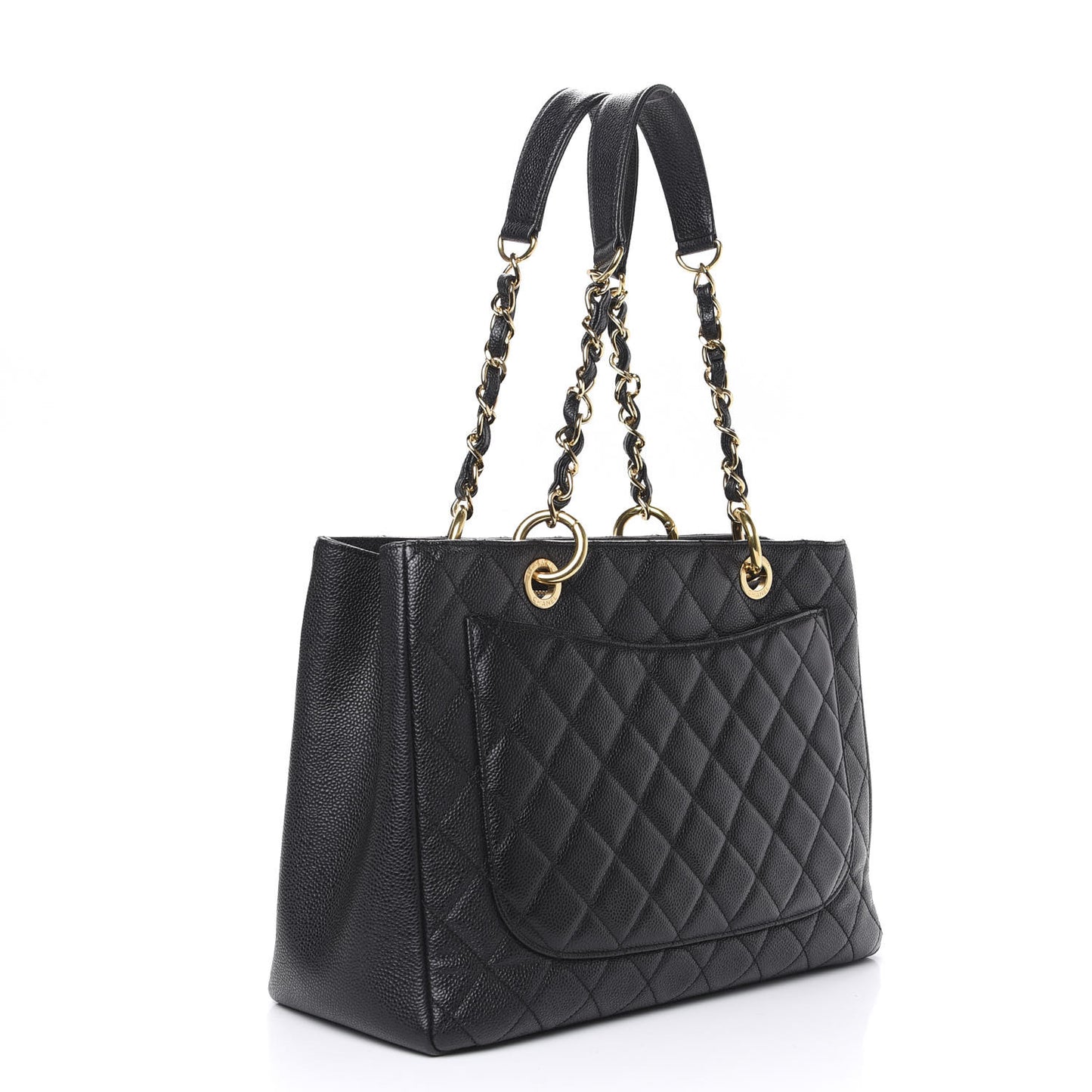 Caviar Quilted Grand Shopping Tote GST Black