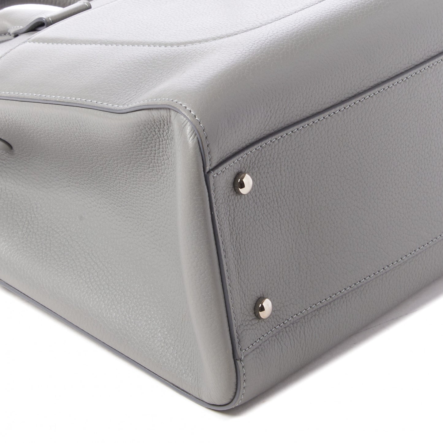Grained Calfskin Small Neo Executive Shopper Tote Grey