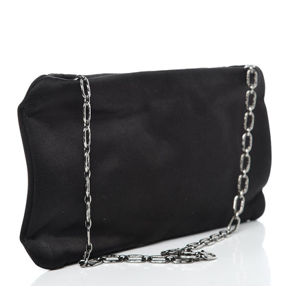 Chanel Satin Diamante Evening Clutch Bag Black 3 of 14