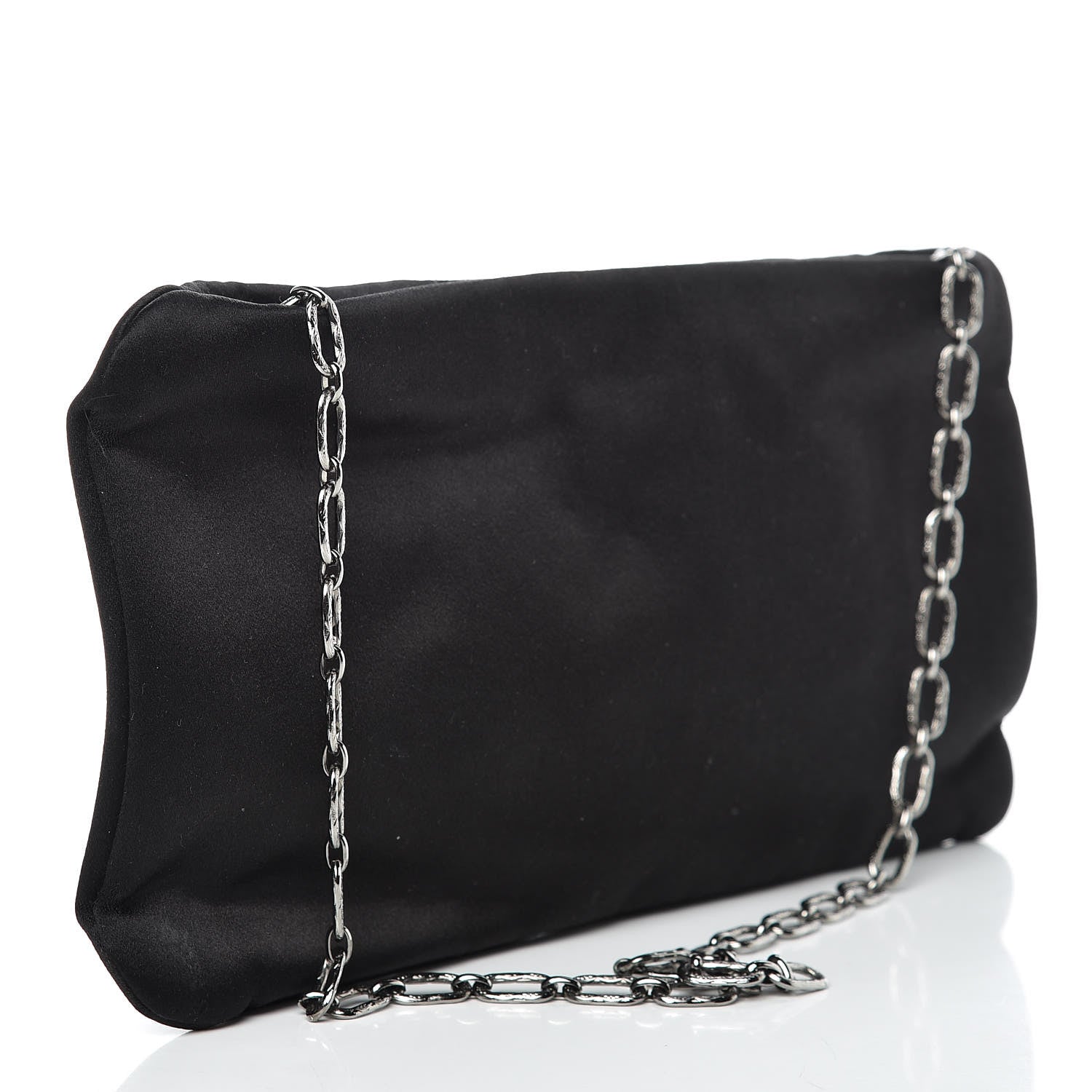 Chanel Satin Diamante Evening Clutch Bag Black 3 of 14
