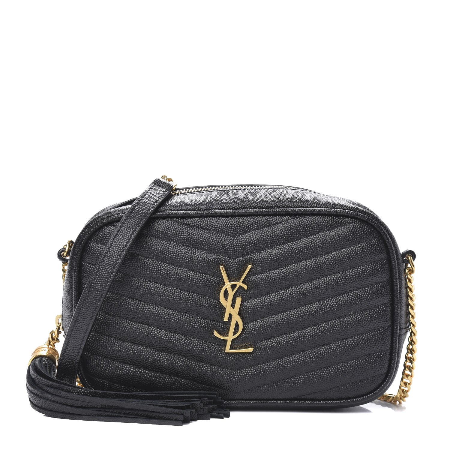 Saint Laurent Grain De Poudre Matelasse Monogram Mini Lou Camera Bag Black 1 of 9