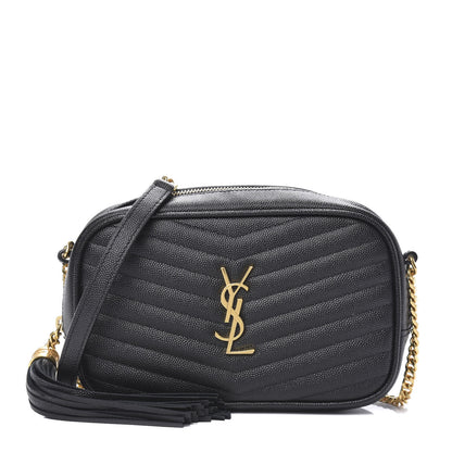 Saint Laurent Grain De Poudre Matelasse Monogram Mini Lou Camera Bag Black 1 of 9