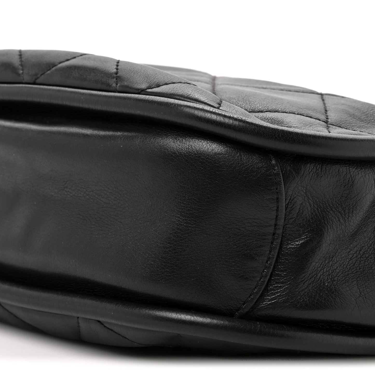 Shiny Lambskin Quilted Fashion Therapy Hobo Black