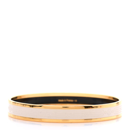 Hermes Enamel Printed Narrow Sellier Bracelet 65 White 3 of 6