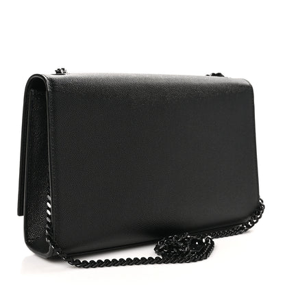Saint Laurent Grain De Poudre Medium Classic Monogram Monochrome Kate Satchel Black 3 of 10