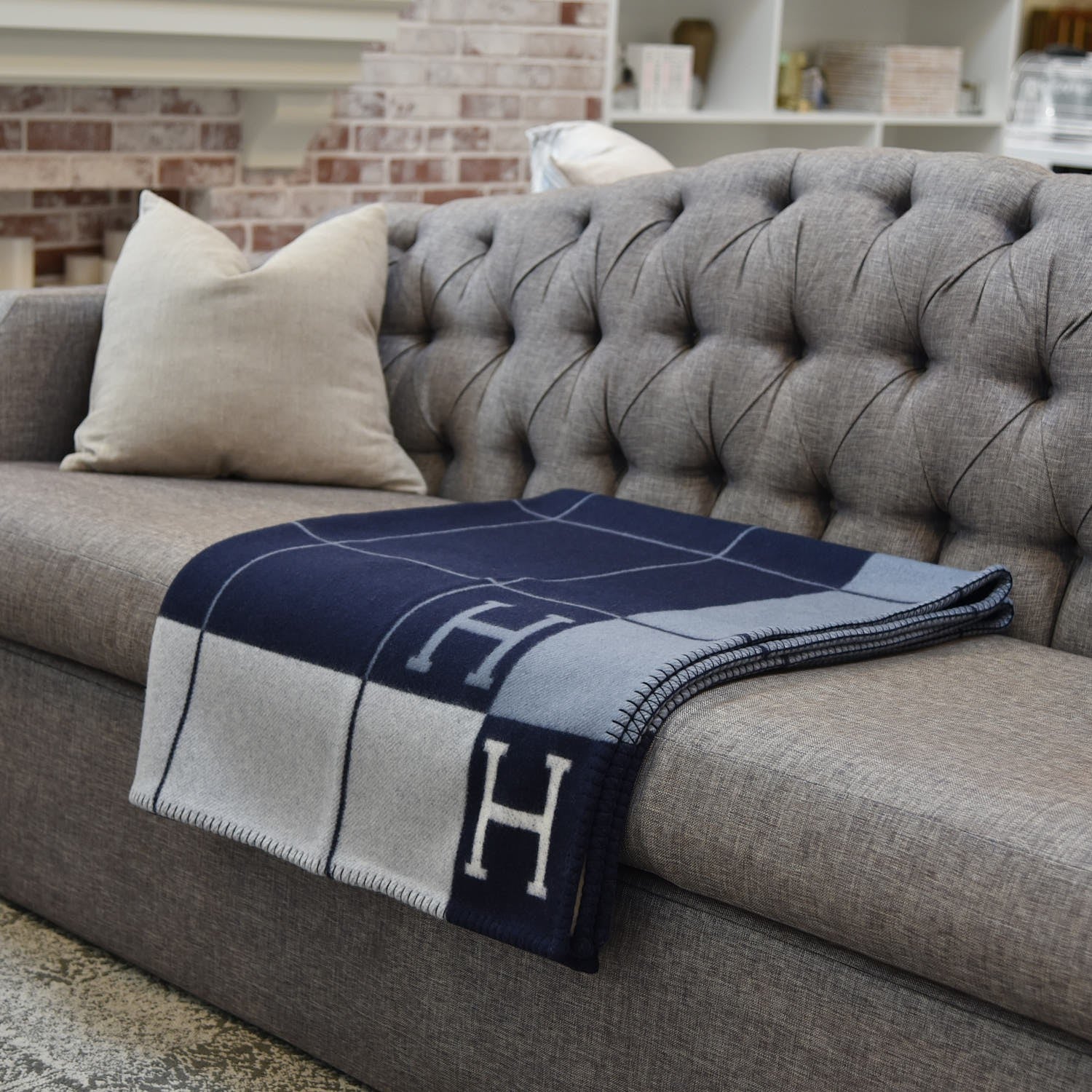 Hermes Wool Cashmere Avalon III Blanket Caban Ecru 2 of 4