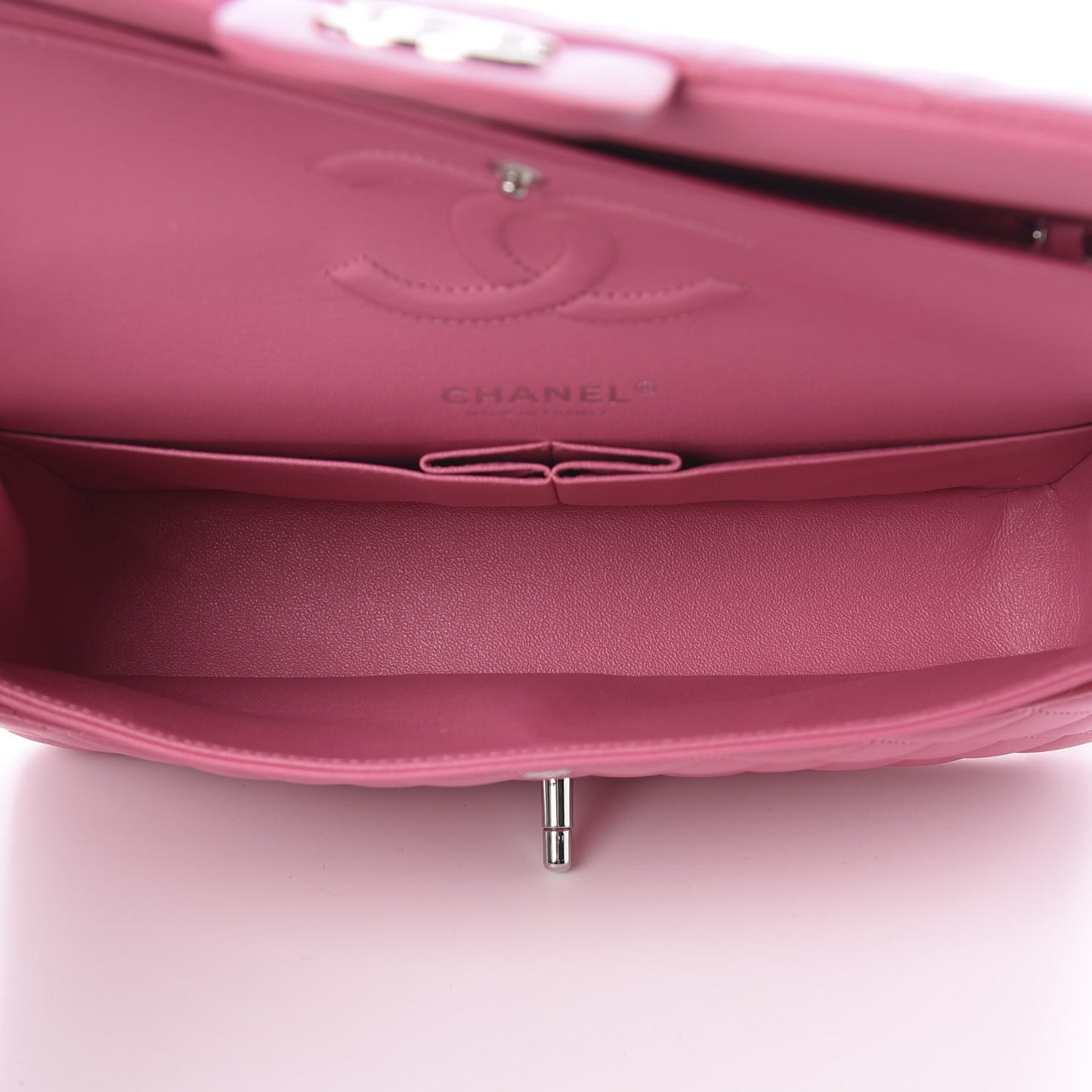 Lambskin Quilted Medium Double Flap Pink