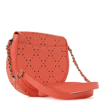 Chanel Caviar Perforated Messenger Bag Coral 2 of 7