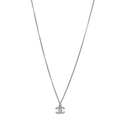 Chanel Crystal Timeless CC Necklace Silver 1 of 6
