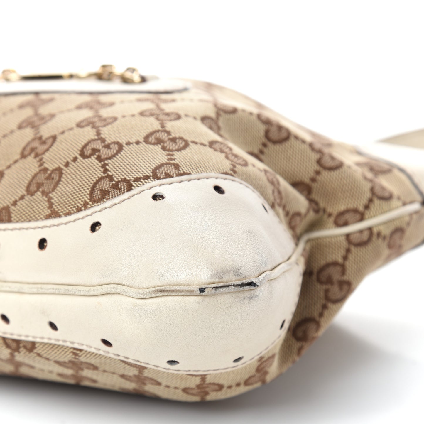 Monogram Punch Hobo White