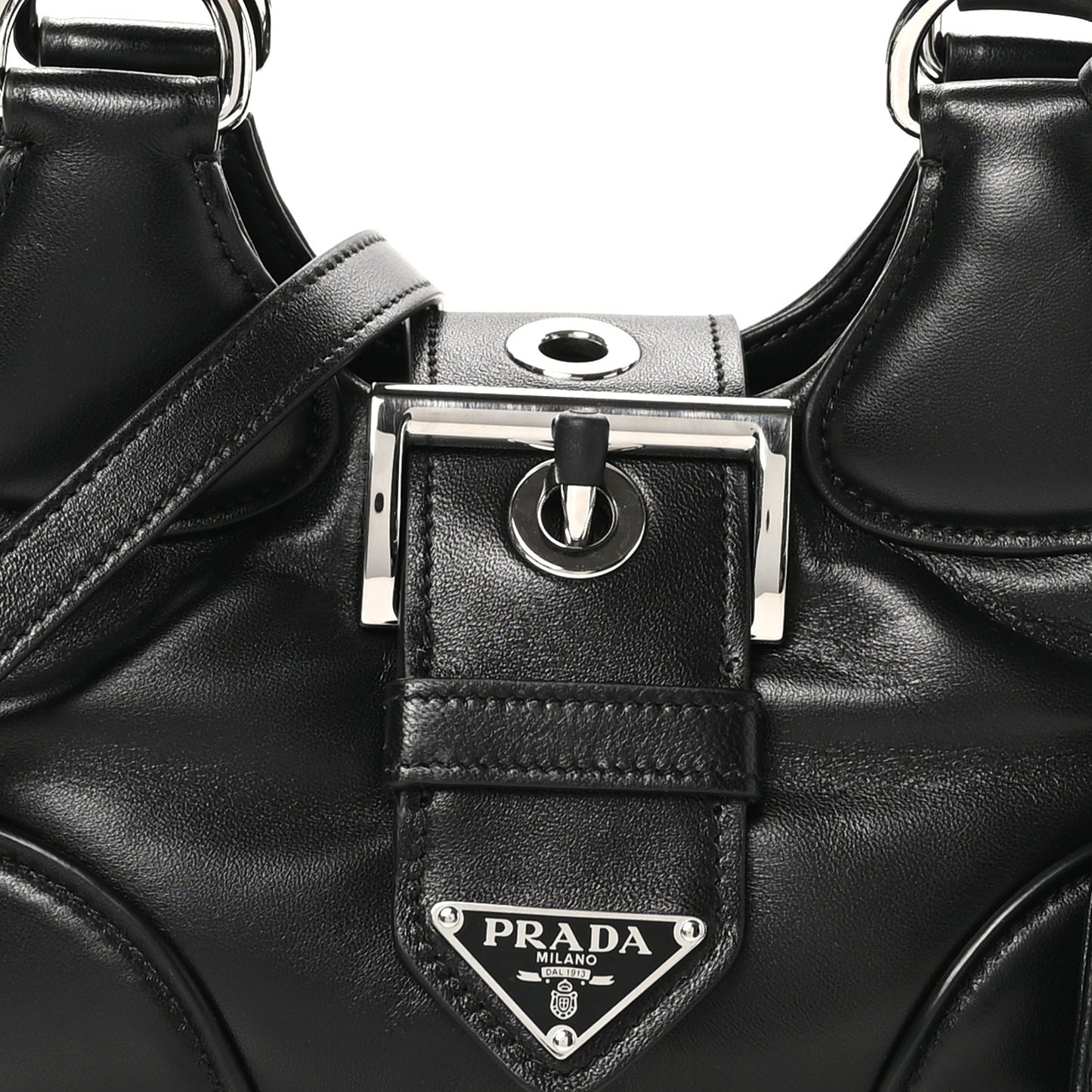 Nappa Soft Padded Re-Edition 2002 Moon Bag Black