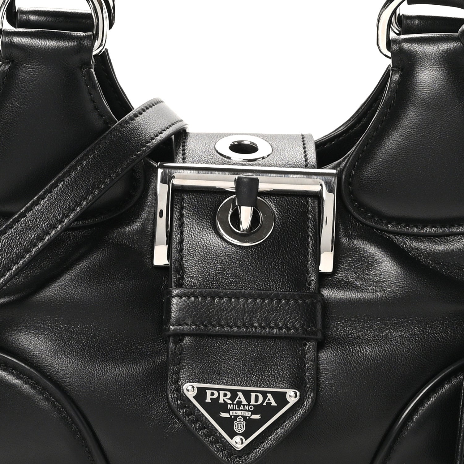 Prada Nappa Soft Padded Re-Edition 2002 Moon Bag Black 7 of 9