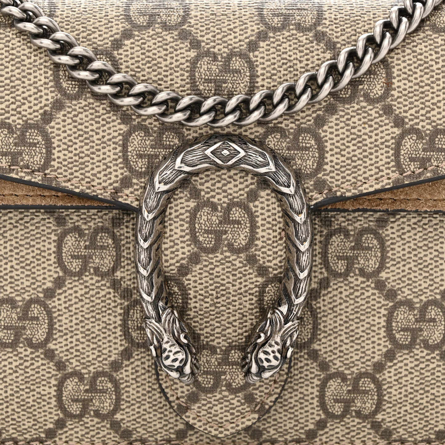 GG Supreme Monogram Super Mini Dionysus Shoulder Bag Taupe