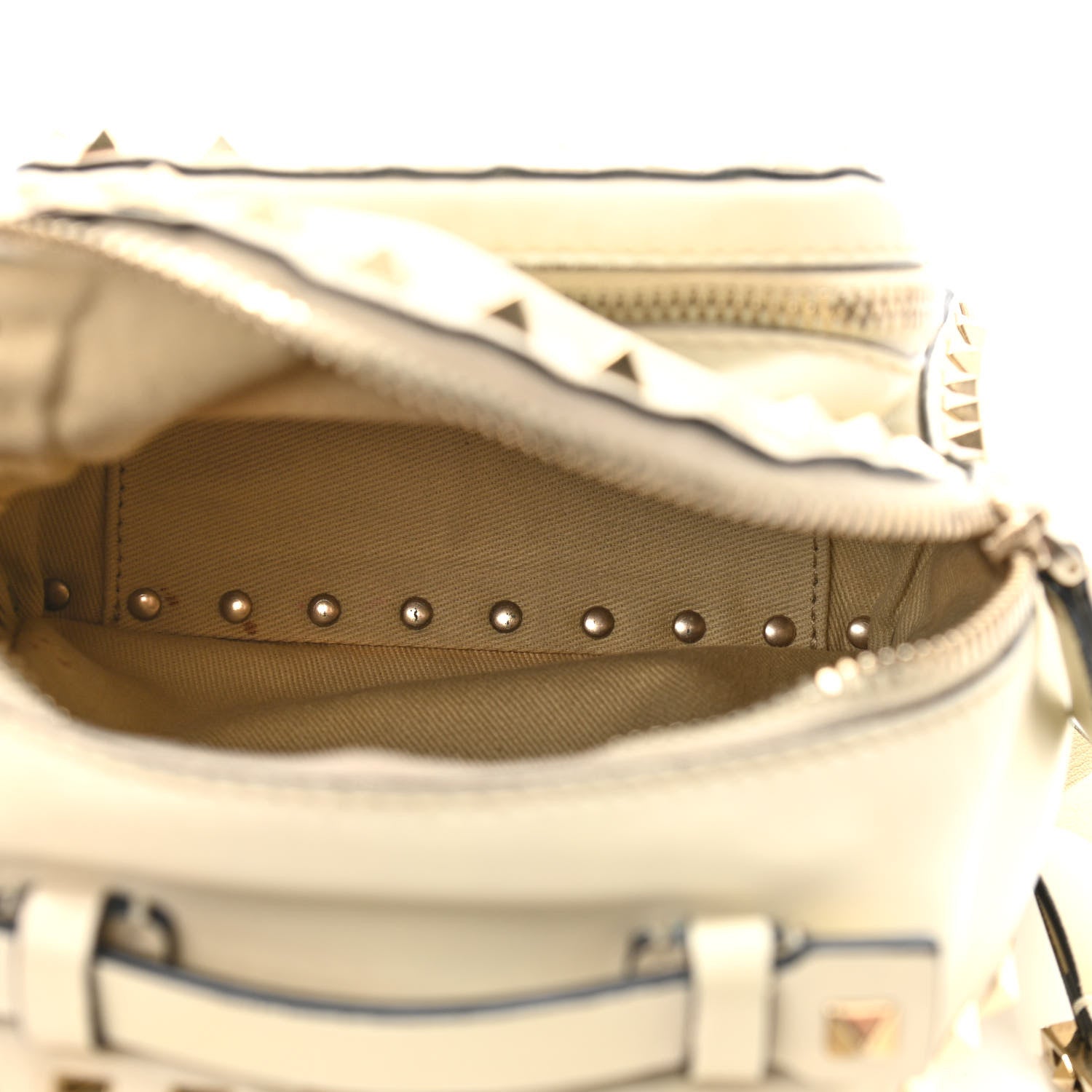 Valentino Garavani Pebbled Calfskin Mini Rockstud Backpack Ivory 5 of 12