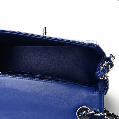 Chanel Patent Chevron Quilted Mini Square Flap Blue 4 of 10