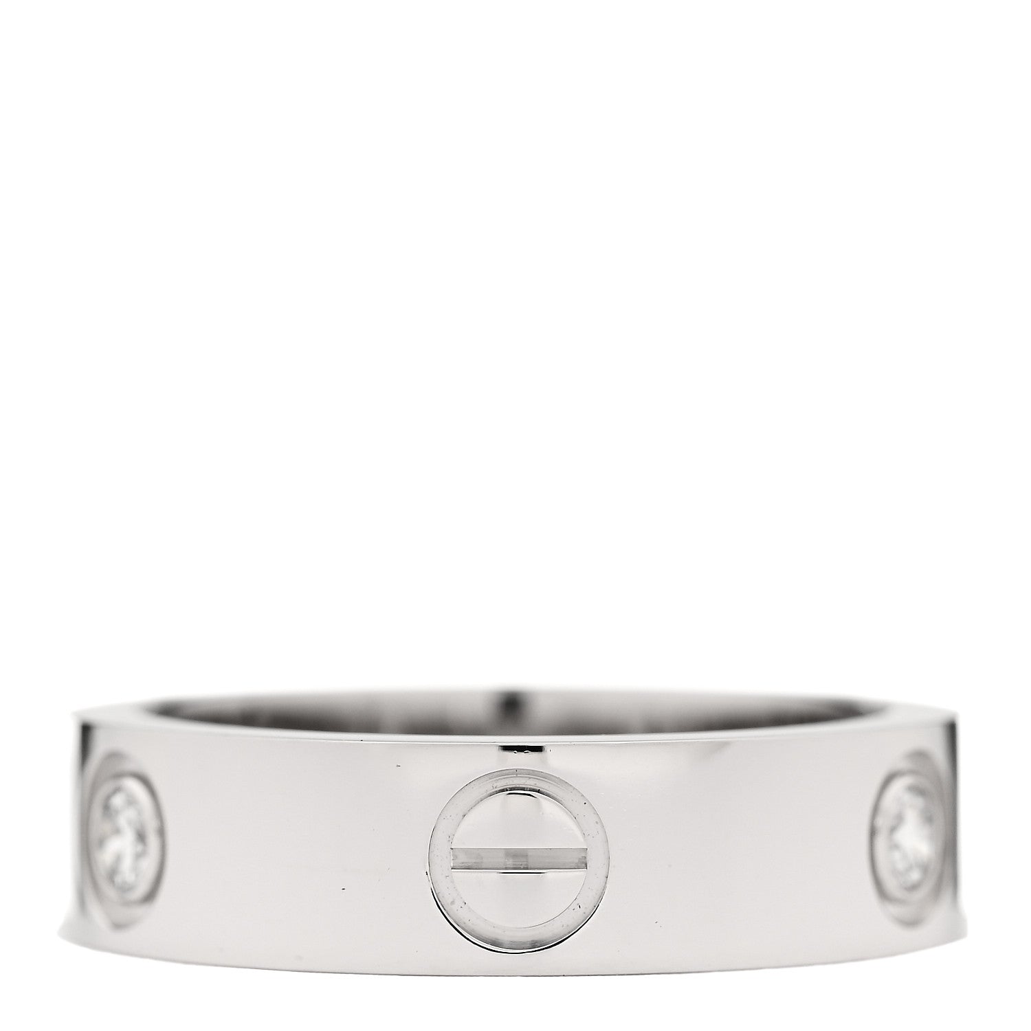 Cartier 18K White Gold 3 Diamond 5.5mm LOVE Ring 56 7.75 3 of 4