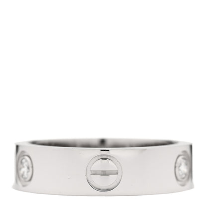 Cartier 18K White Gold 3 Diamond 5.5mm LOVE Ring 56 7.75 3 of 4