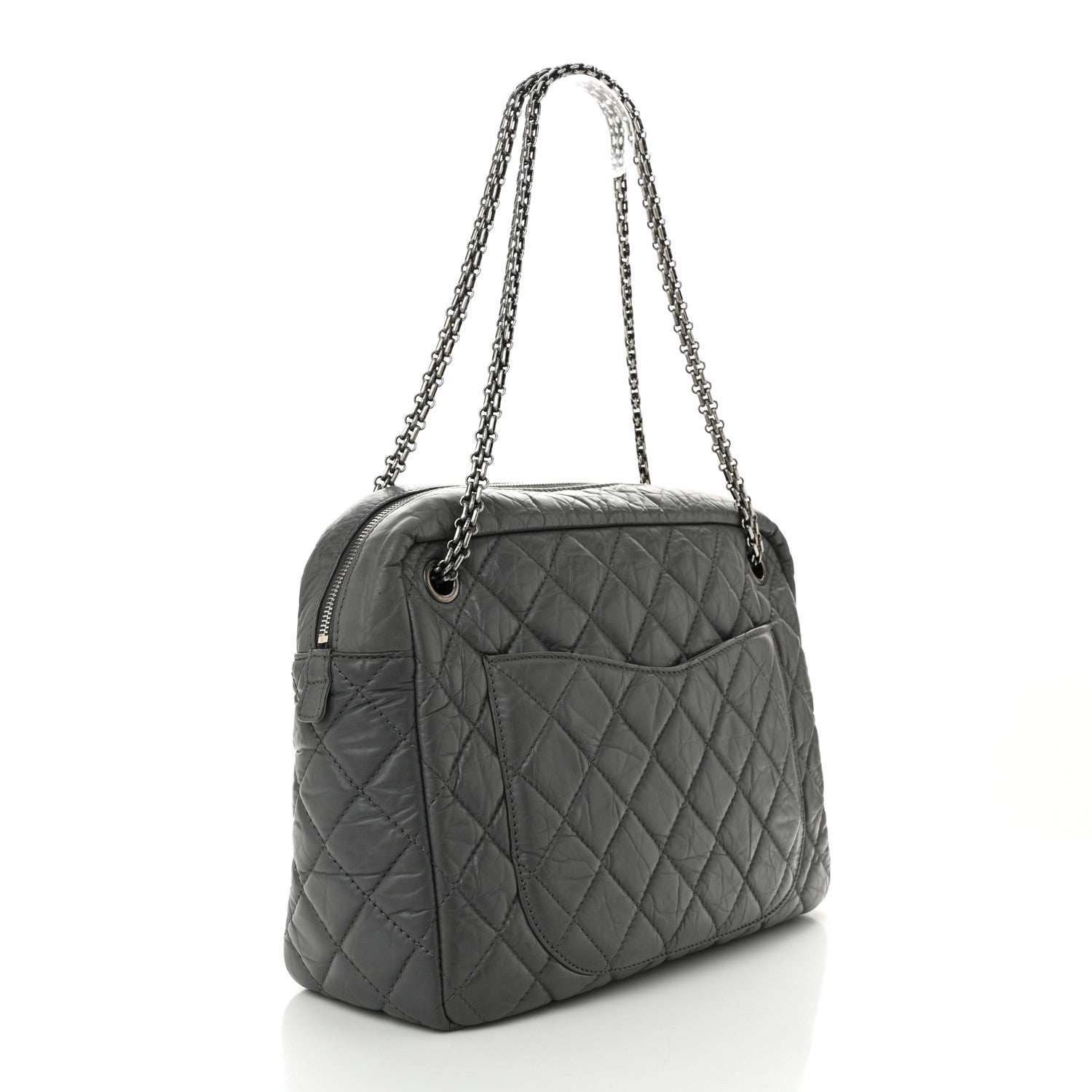 Chanel Aged Calfskin Quilted Large Reissue Camera Case Grey 3 of 11