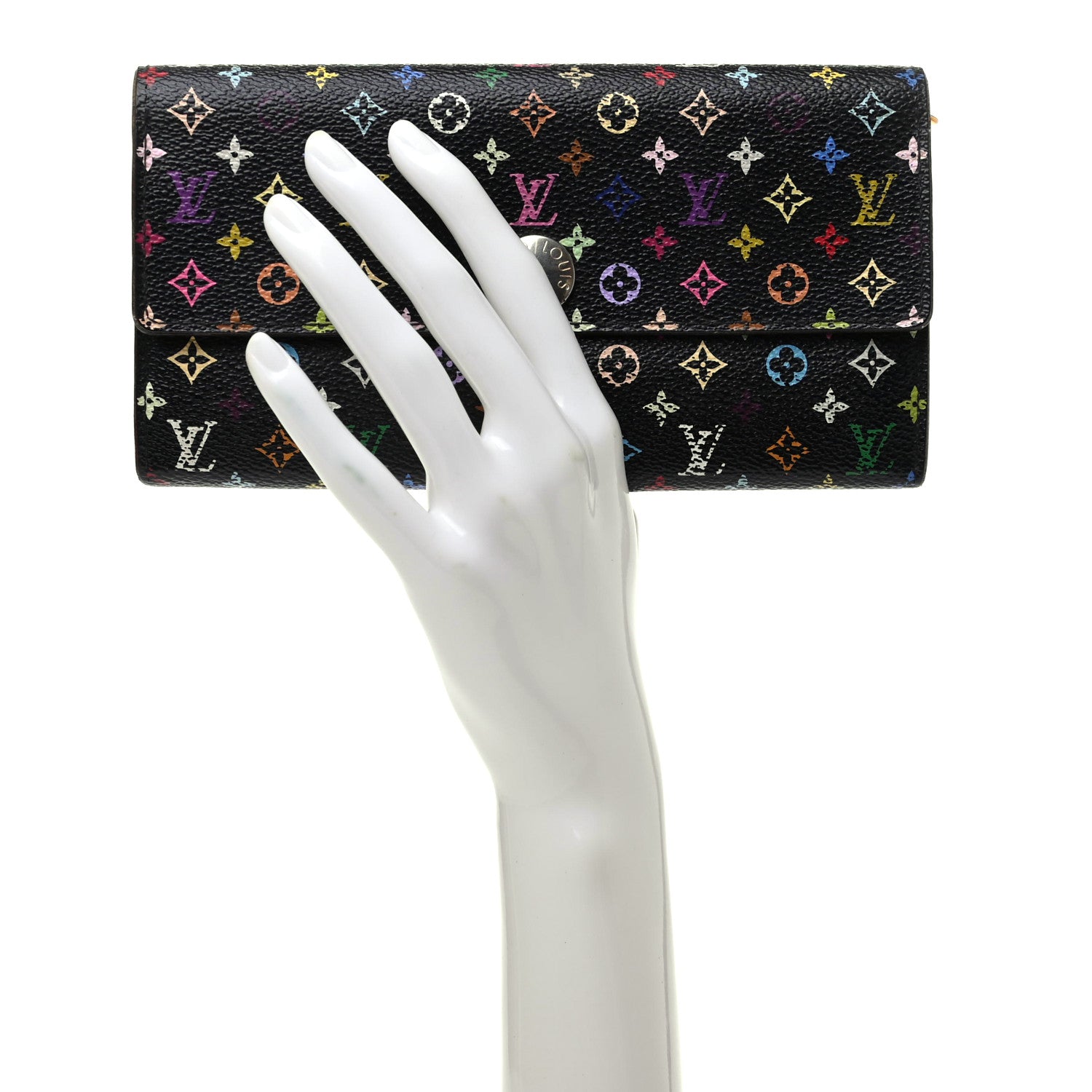 Louis Vuitton Monogram Multicolor Sarah Wallet Black Pistache 2 of 7