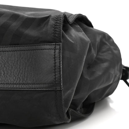 Burberry Nylon Tonal Check Buckleigh Packable Tote Black 11 of 13