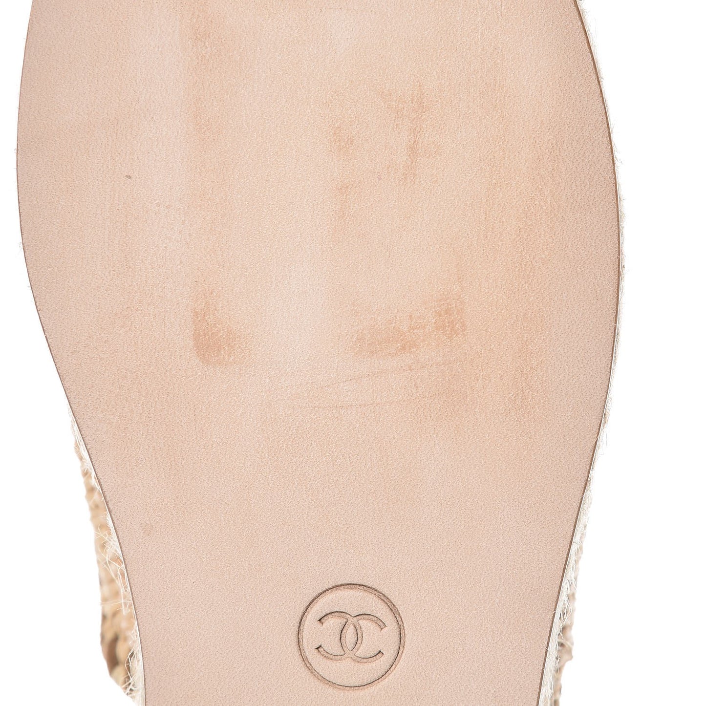 Suede Grosgrain CC Espadrille Mules 35 Dark Beige