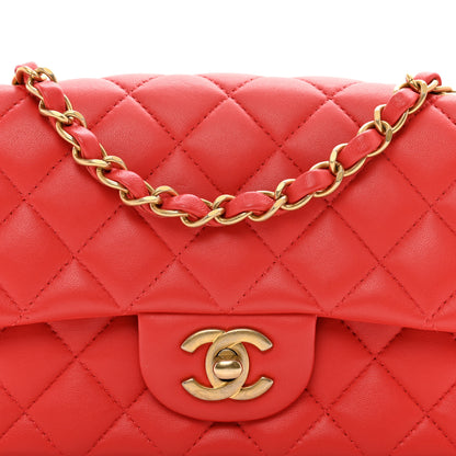 Chanel Lambskin Quilted Mini Rectangular Flap Red 5 of 11