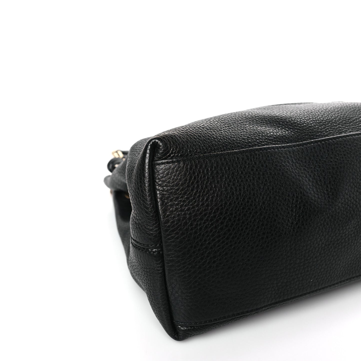 Pebbled Calfskin Medium Soho Chain Shoulder Bag Black