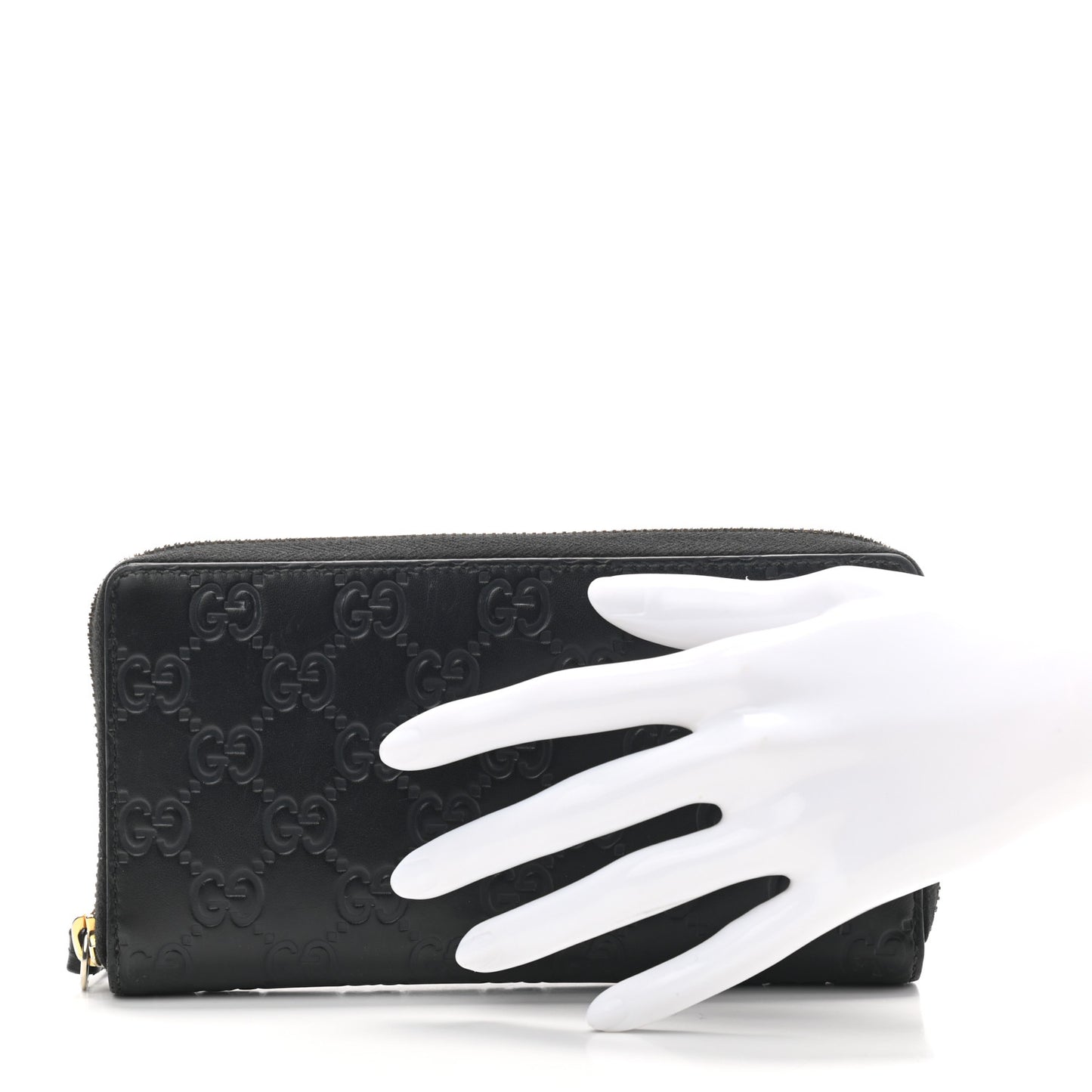 Guccissima Signature Zip Around Wallet Black