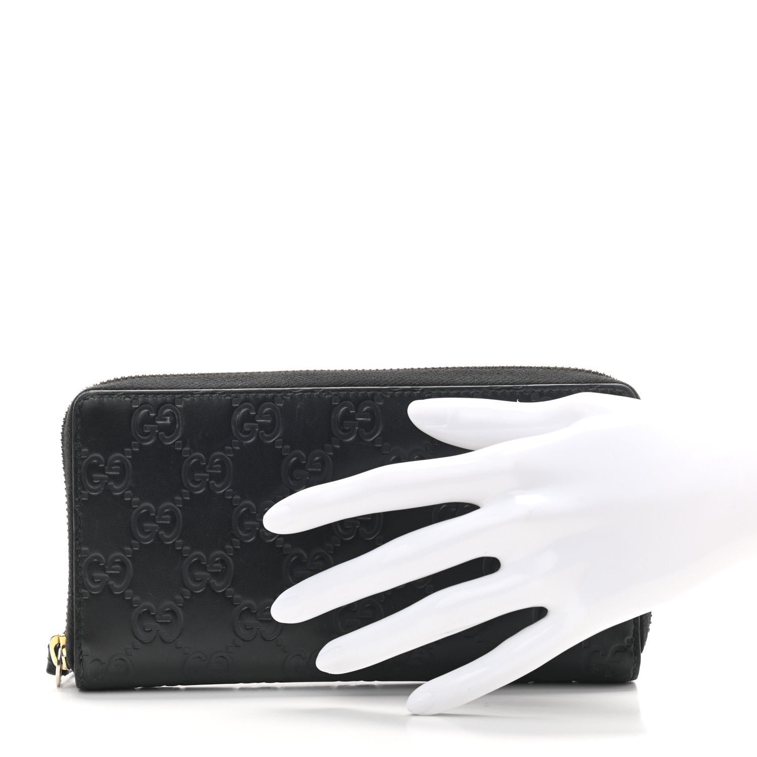 Gucci Guccissima Signature Zip Around Wallet Black 2 of 7