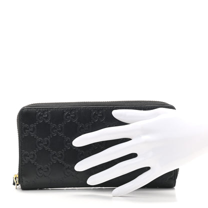 Gucci Guccissima Signature Zip Around Wallet Black 2 of 7
