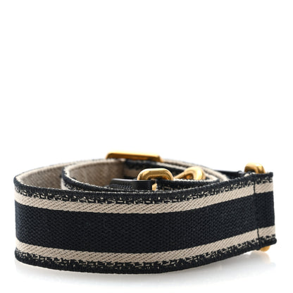 Christian Dior Canvas Embroidered Shoulder Strap Black 2 of 3