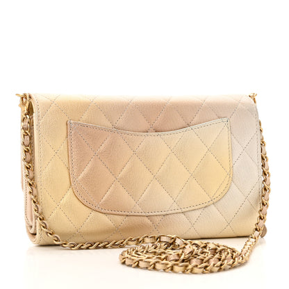 Chanel Metallic Goatskin Quilted Phone Holder Wallet on Removable Chain  Gold 4 of 15