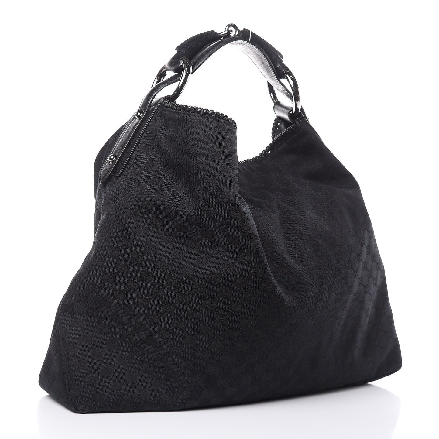 Monogram Large Horsebit Chain Hobo Black