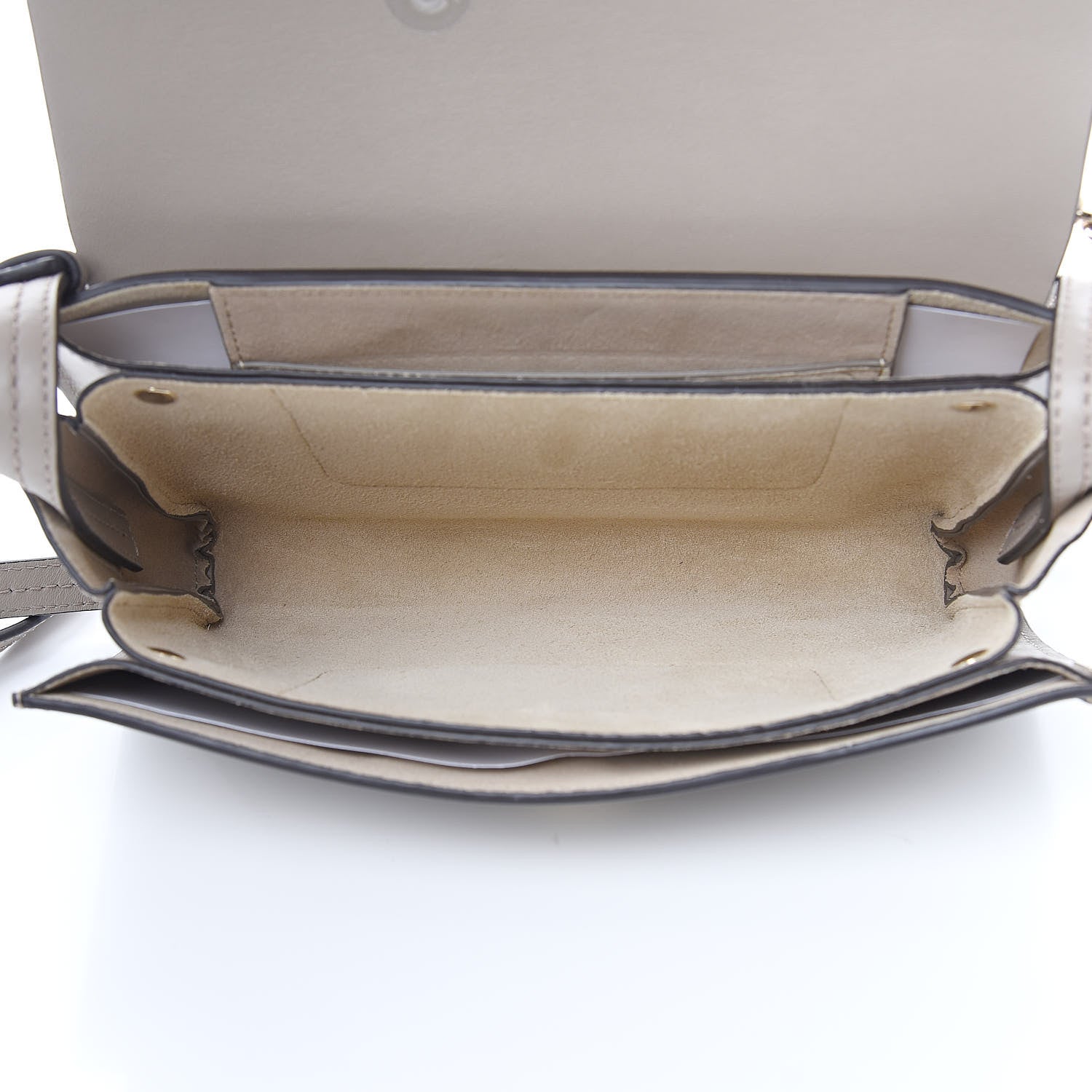 Chloe Suede Calfskin Small Faye Shoulder Bag Motty Grey 6 of 9