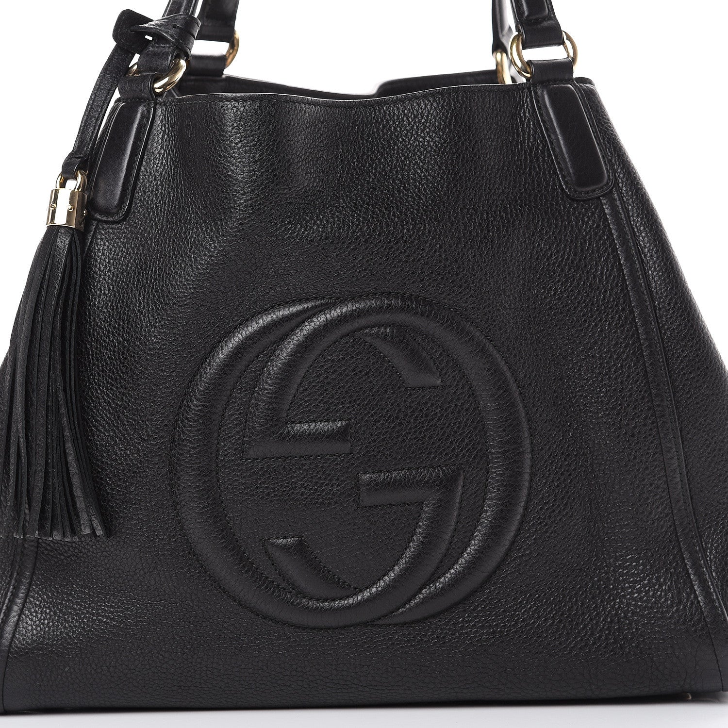 Gucci Pebbled Calfskin Medium Soho Shoulder Bag Black 7 of 13