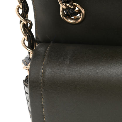 Chanel Metallic Snakeskin Jumbo Double Flap Black Gold Grey 11 of 12